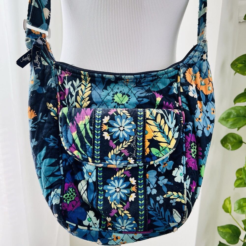 Vera Bradley Floral Quilted Crossbody Bag in Navy Multi